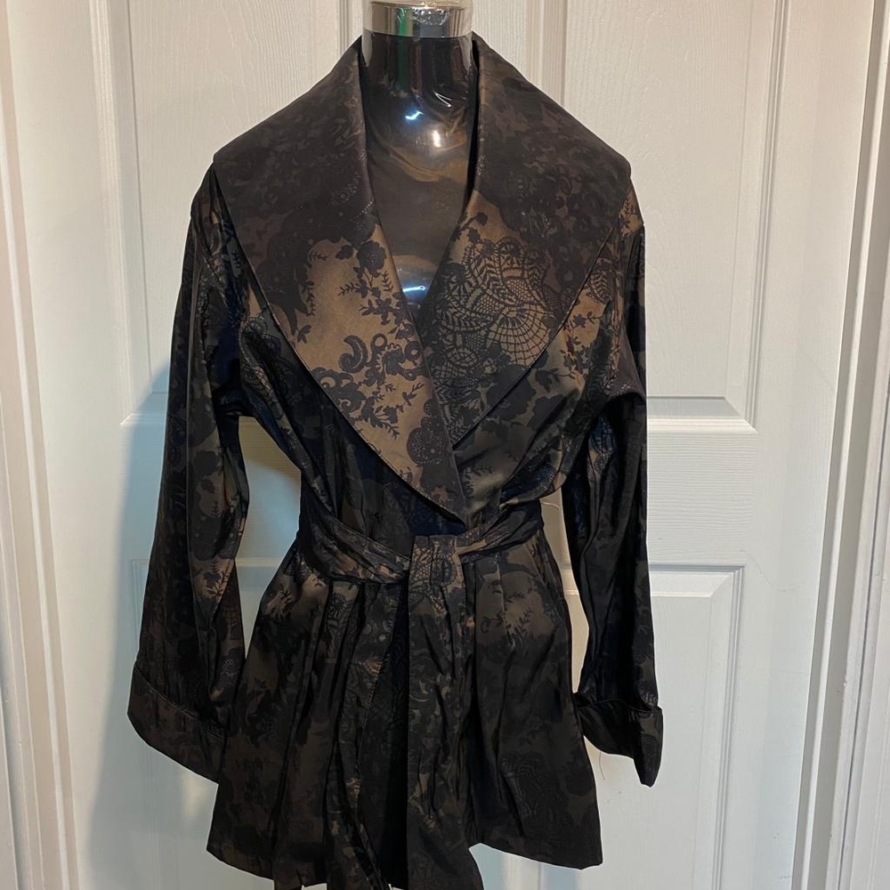 Cache Belted Rain Jacket Coat Size S/M with Purse Pouch NWT